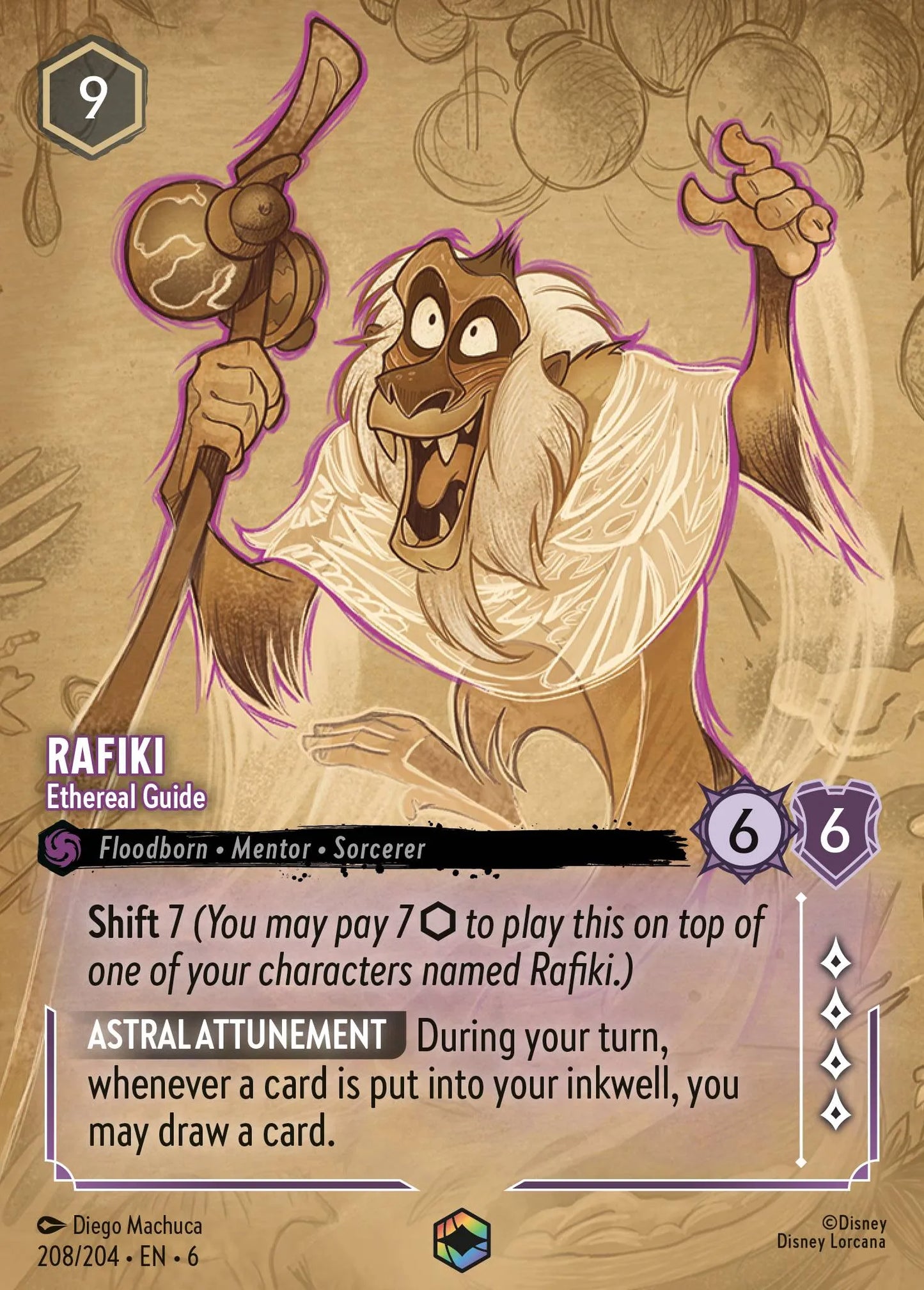 Rafiki - Ethereal Guide (006-208) - Set 6: Azurite Sea - Disney Lorcana Enchanted
