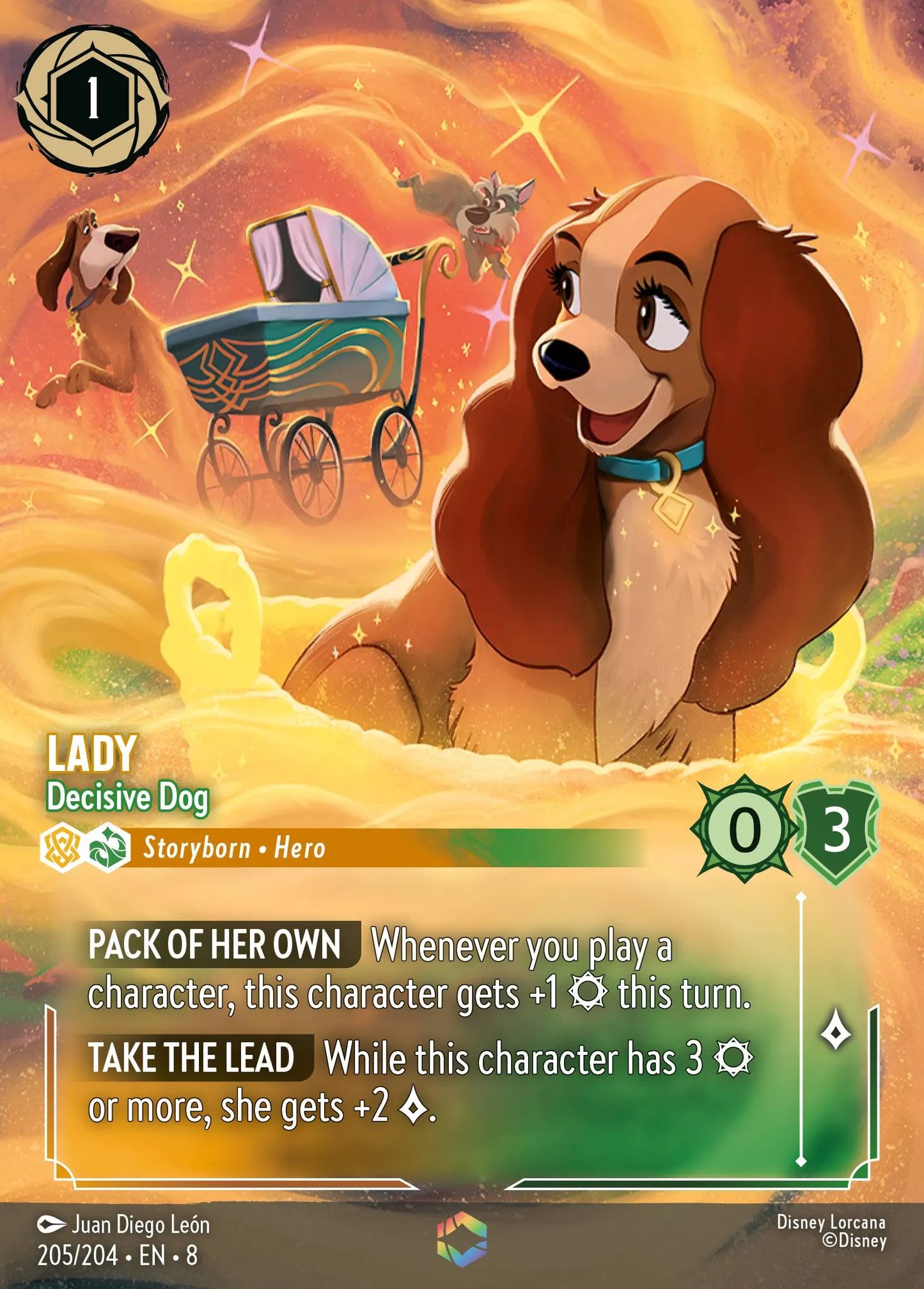 Lady - Decisive Dog (008-205) - Set 8: Reign of Jafar - Disney Lorcana Enchanted