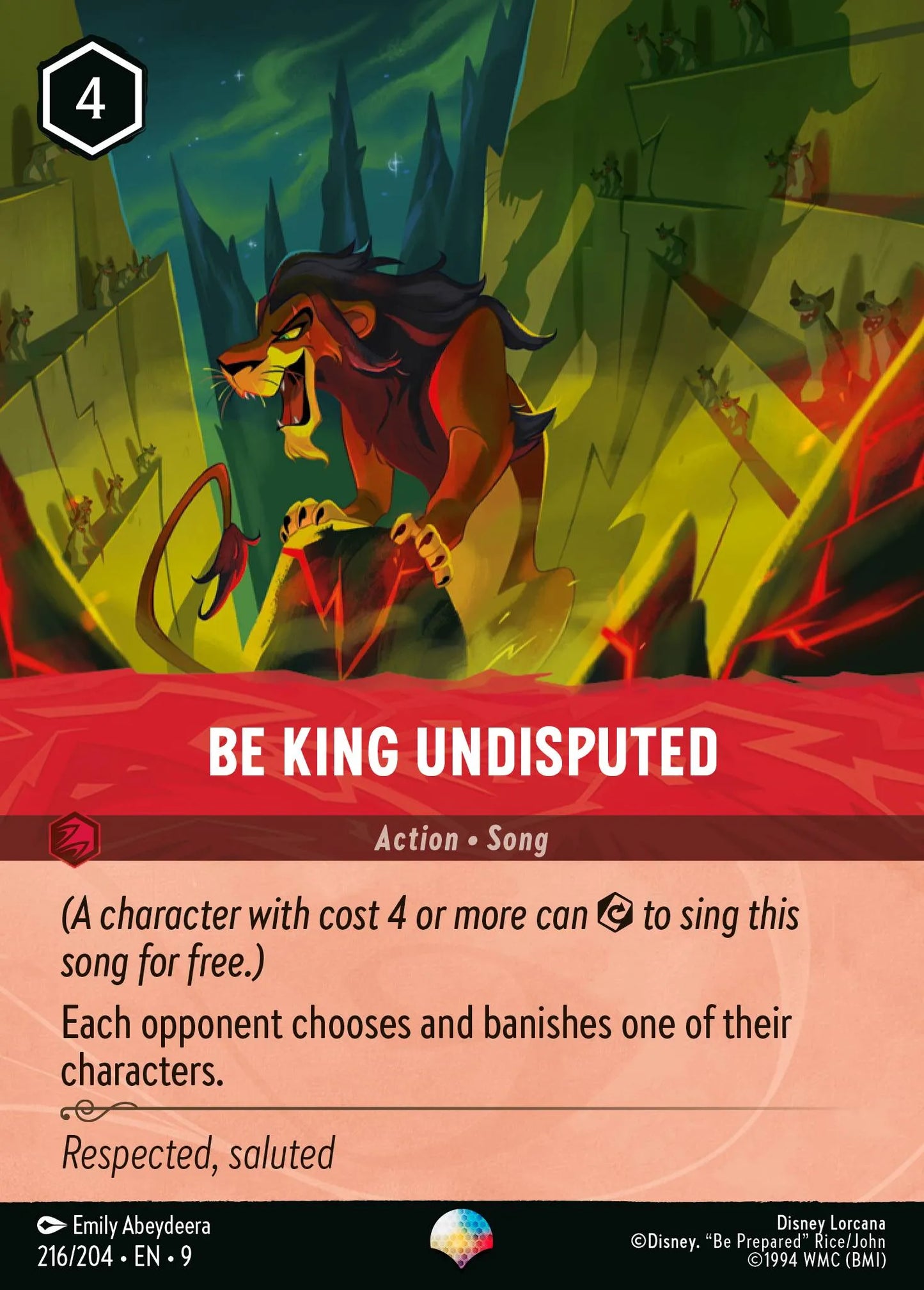 Be King Undisputed (009-216) - Set 9: Fabled - Disney Lorcana Epic