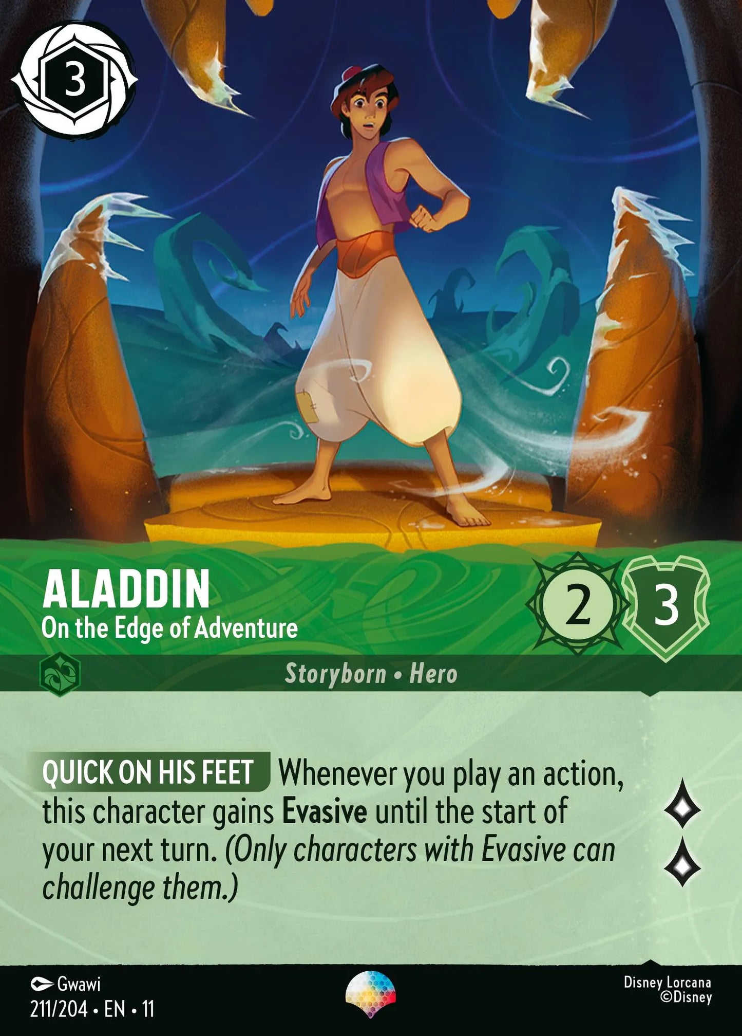 Aladdin - On the Edge of Adventure (011-211) - Set 11: Winterspell - Disney Lorcana Epic