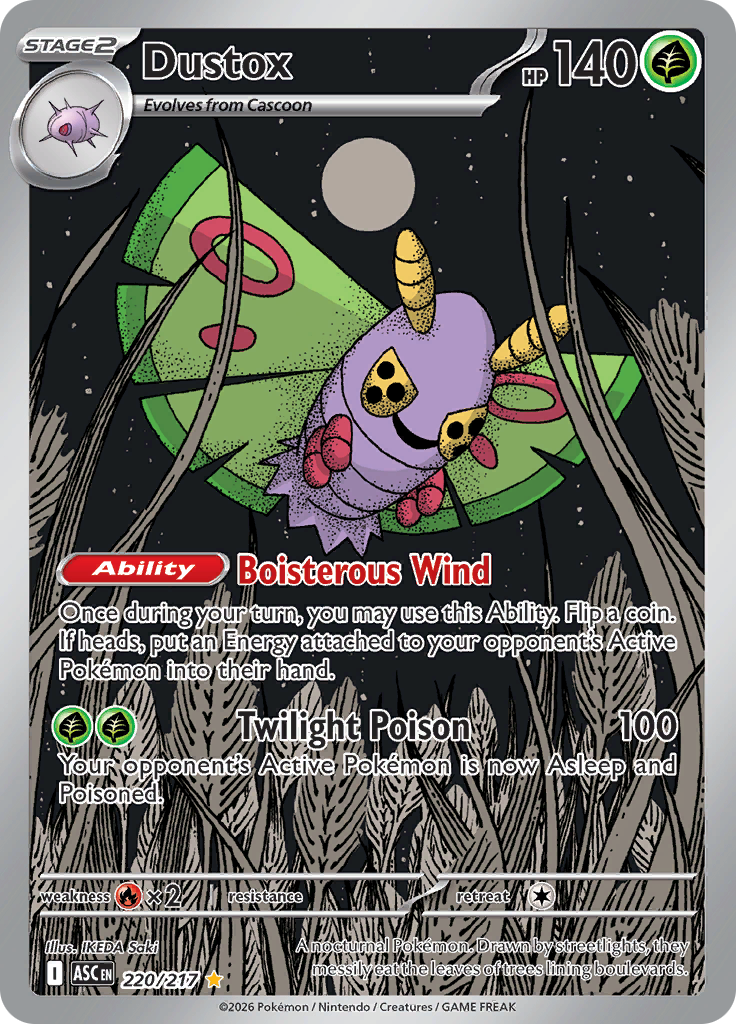 Dustox 220/217 from Ascended Heroes (ASC) - Illustration Rare English Pokémon TCG single card