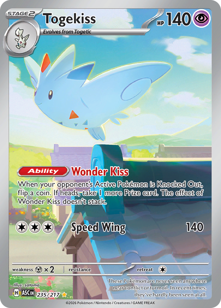 Togekiss 235/217 from Ascended Heroes (ASC) - Illustration Rare English Pokémon TCG single card