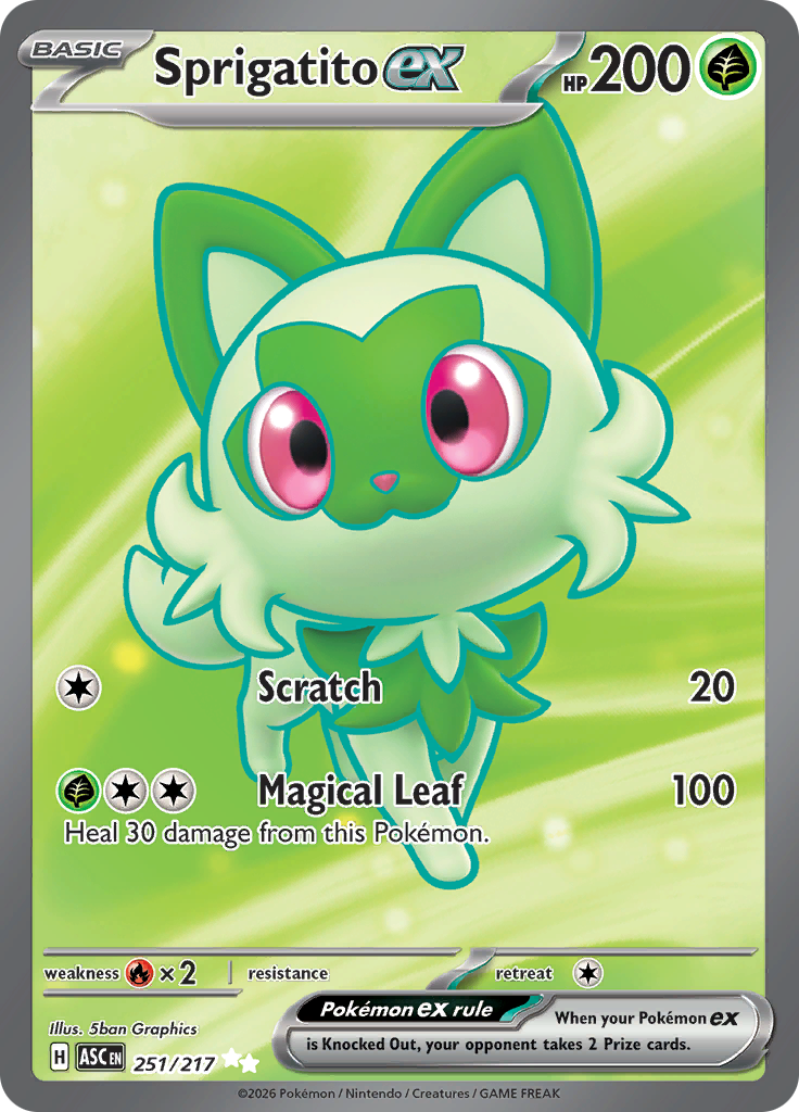 Sprigatito ex 251/217 from Ascended Heroes (ASC) - Ultra Rare English Pokémon TCG single card