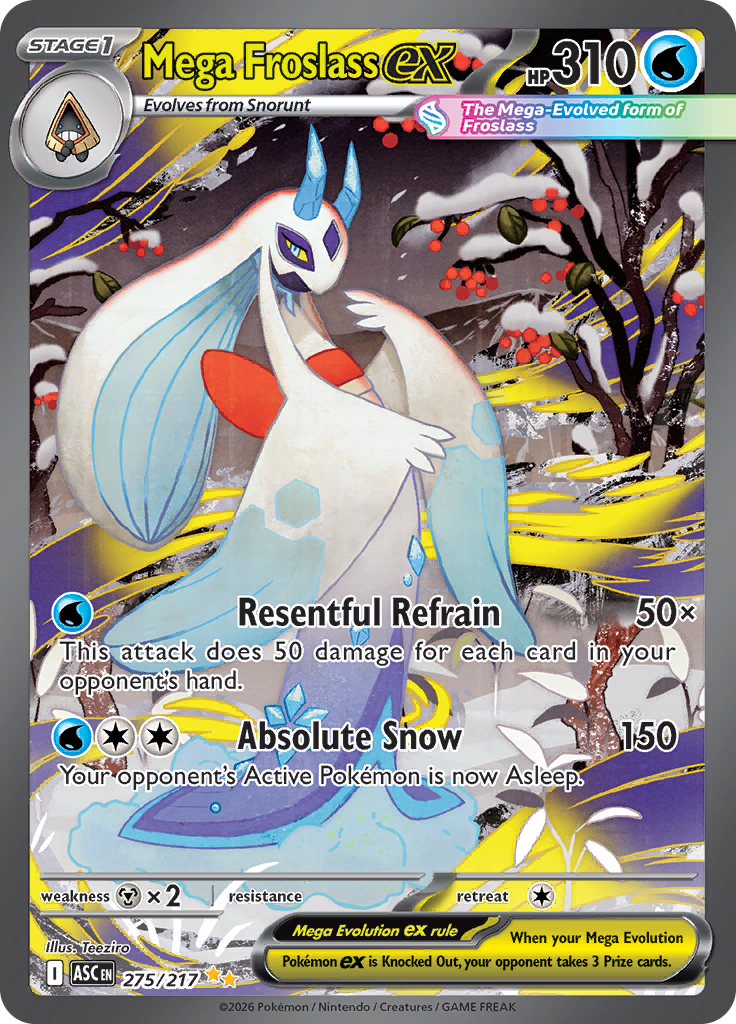 Mega Froslass ex 275/217 from Ascended Heroes (ASC) - Special Illustration Rare English Pokémon TCG single card