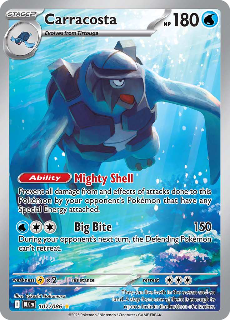 Carracosta 107/086 from Black Bolt (BLK) - Illustration Rare English Pokémon TCG single card