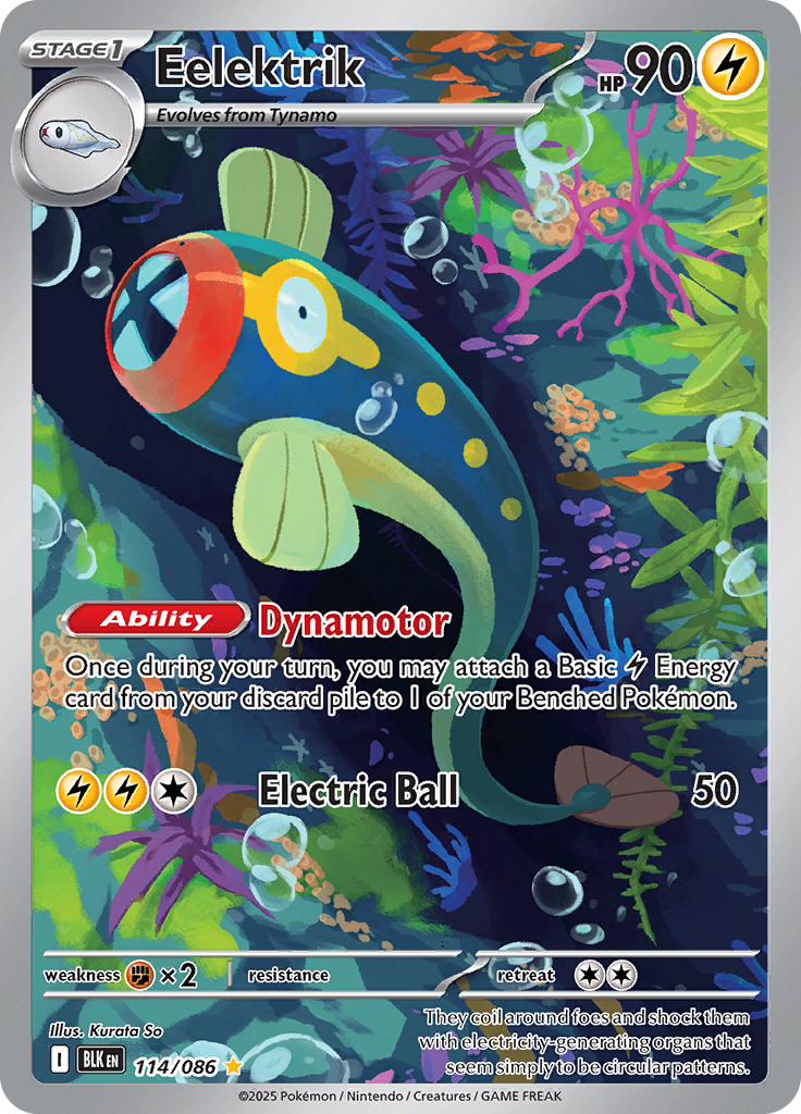 Eelektrik 114/086 from Black Bolt (BLK) - Illustration Rare English Pokémon TCG single card