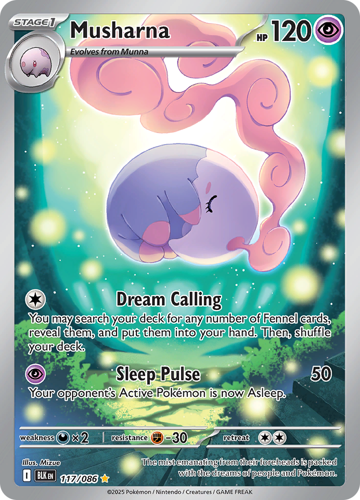 Musharna 117/086 from Black Bolt (BLK) - Illustration Rare English Pokémon TCG single card