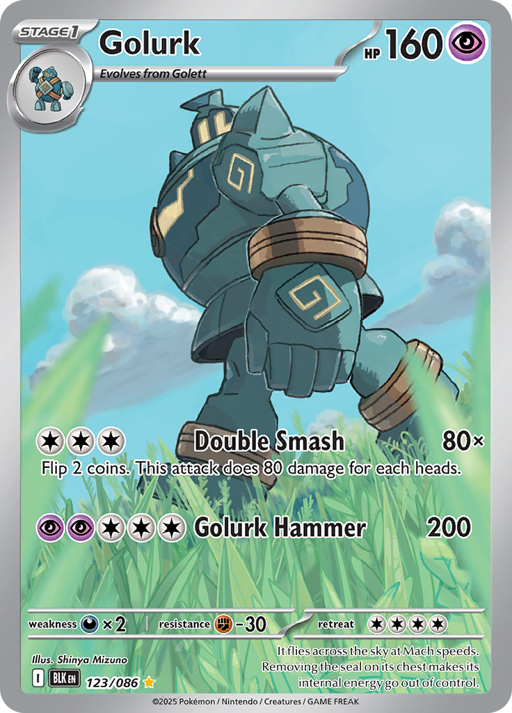 Golurk 123/086 from Black Bolt (BLK) - Illustration Rare English Pokémon TCG single card
