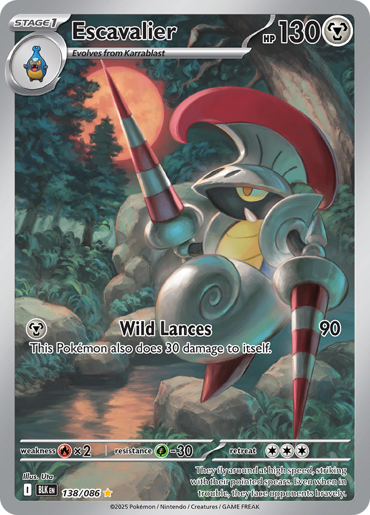 Escavalier 138/086 from Black Bolt (BLK) - Illustration Rare English Pokémon TCG single card