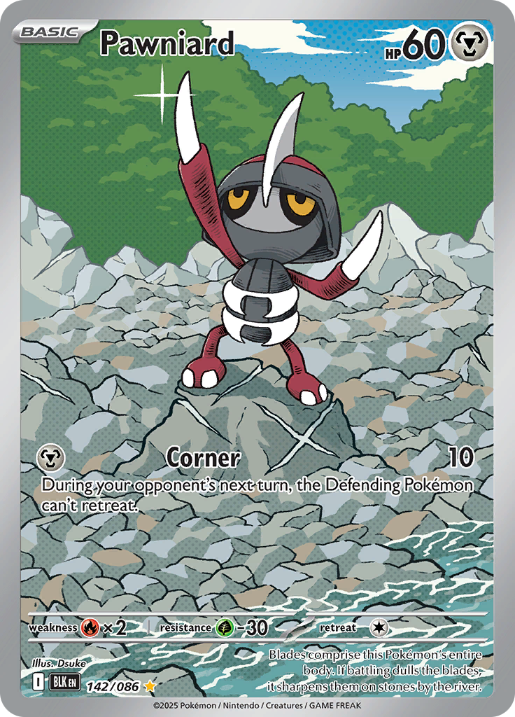 Pawniard 142/086 from Black Bolt (BLK) - Illustration Rare English Pokémon TCG single card