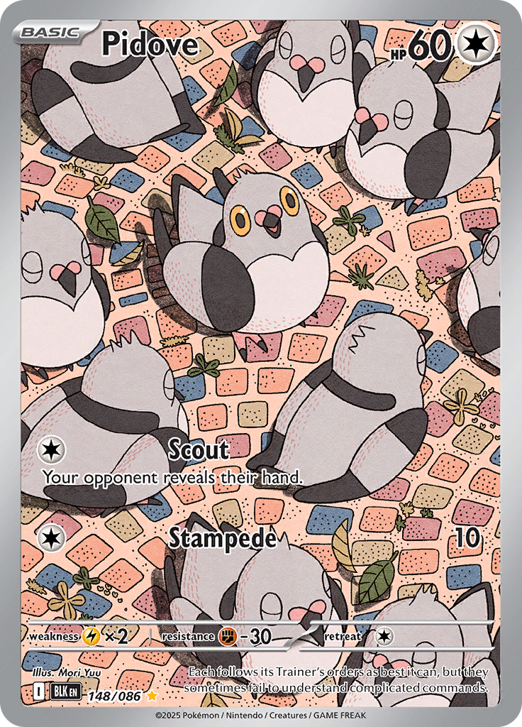 Pidove 148/086 from Black Bolt (BLK) - Illustration Rare English Pokémon TCG single card