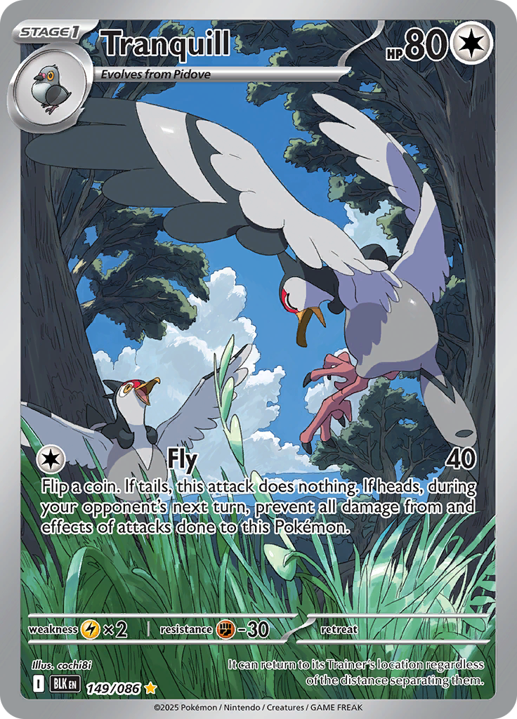 Tranquill 149/086 from Black Bolt (BLK) - Illustration Rare English Pokémon TCG single card