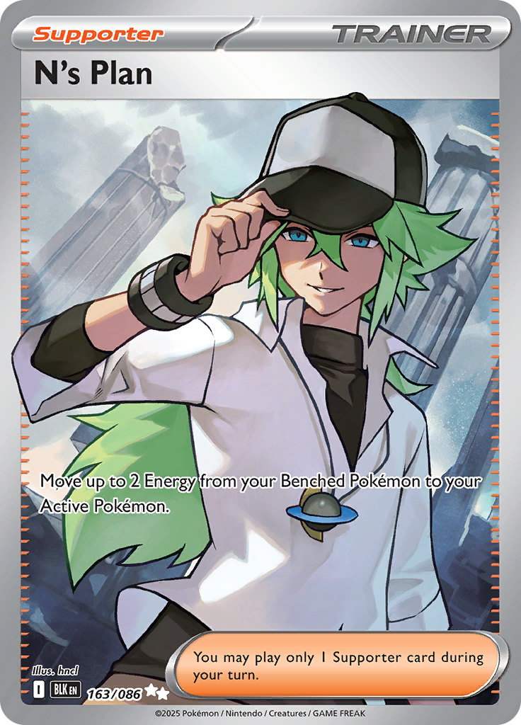 N's Plan 163/086 from Black Bolt (BLK) - Ultra Rare English Pokémon TCG single card