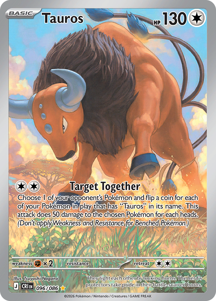 Tauros 096/086 from Chaos Rising (CRI) - Illustration Rare English Pokémon TCG single card