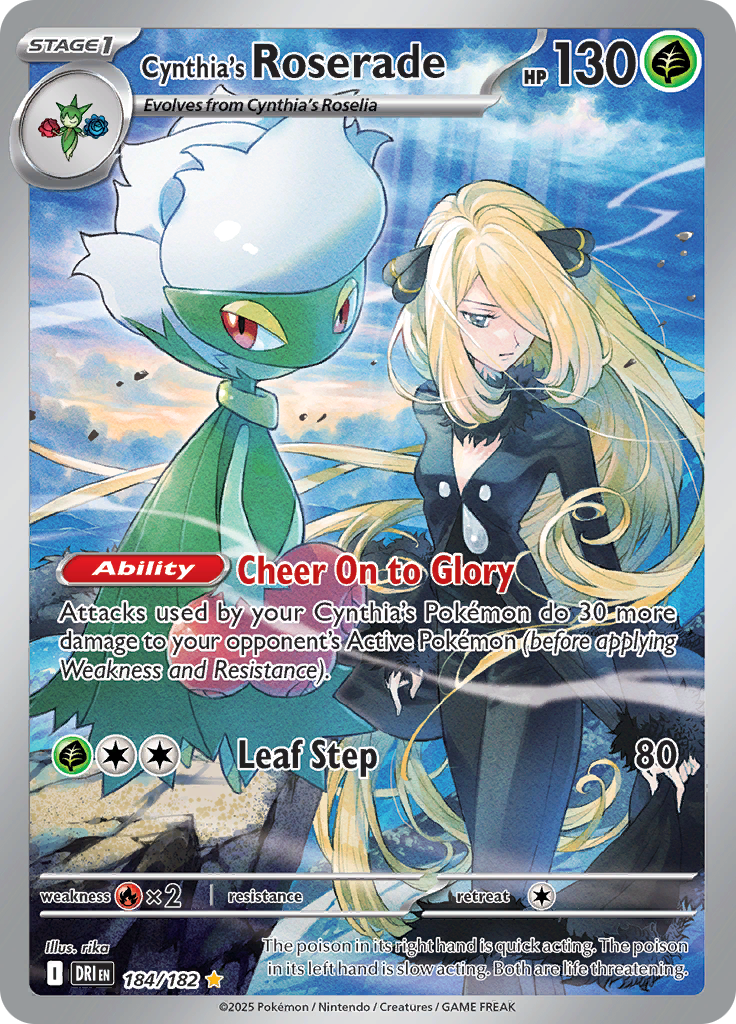 Cynthia's Roserade 184/182 from Destined Rivals (DRI) - Illustration Rare English Pokémon TCG single card