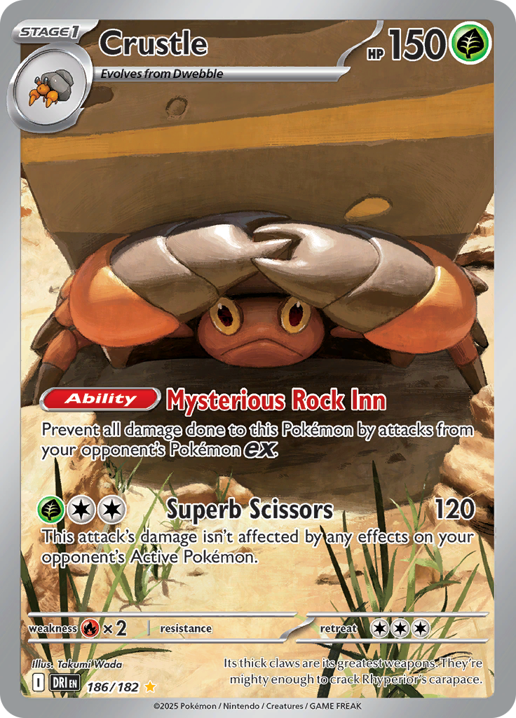 Crustle 186/182 from Destined Rivals (DRI) - Illustration Rare English Pokémon TCG single card