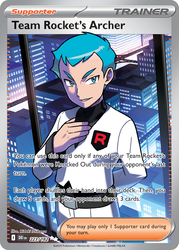Team Rocket's Archer 223/182 from Destined Rivals (DRI) - Ultra Rare English Pokémon TCG single card