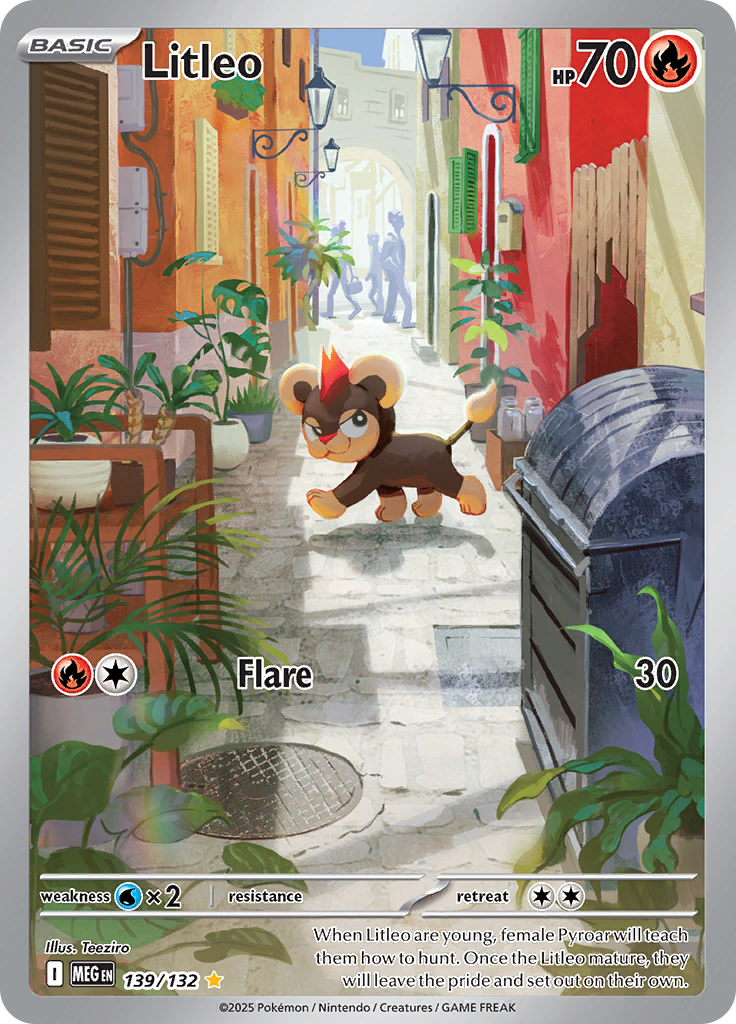 Litleo 139/132 from Mega Evolution (MEG) - Illustration Rare English Pokémon TCG single card