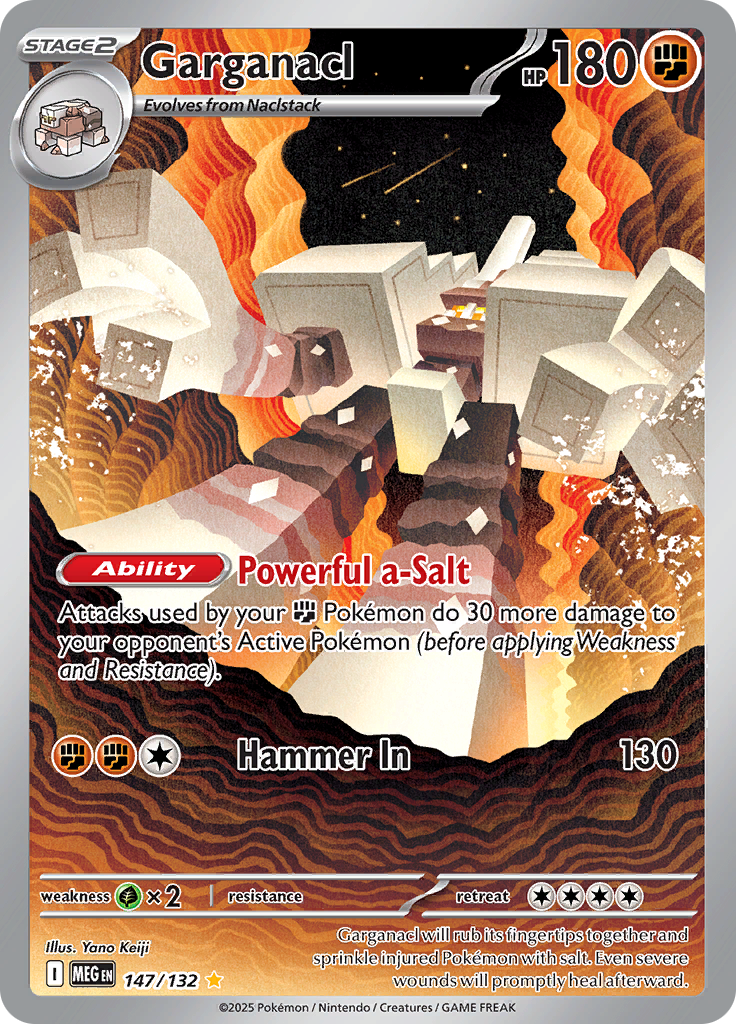 Garganacl 147/132 from Mega Evolution (MEG) - Illustration Rare English Pokémon TCG single card