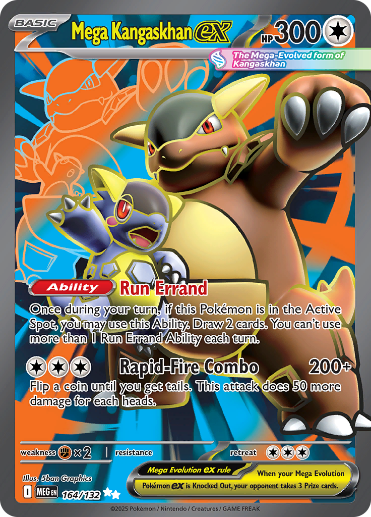 Mega Kangaskhan ex 164/132 from Mega Evolution (MEG) - Ultra Rare English Pokémon TCG single card