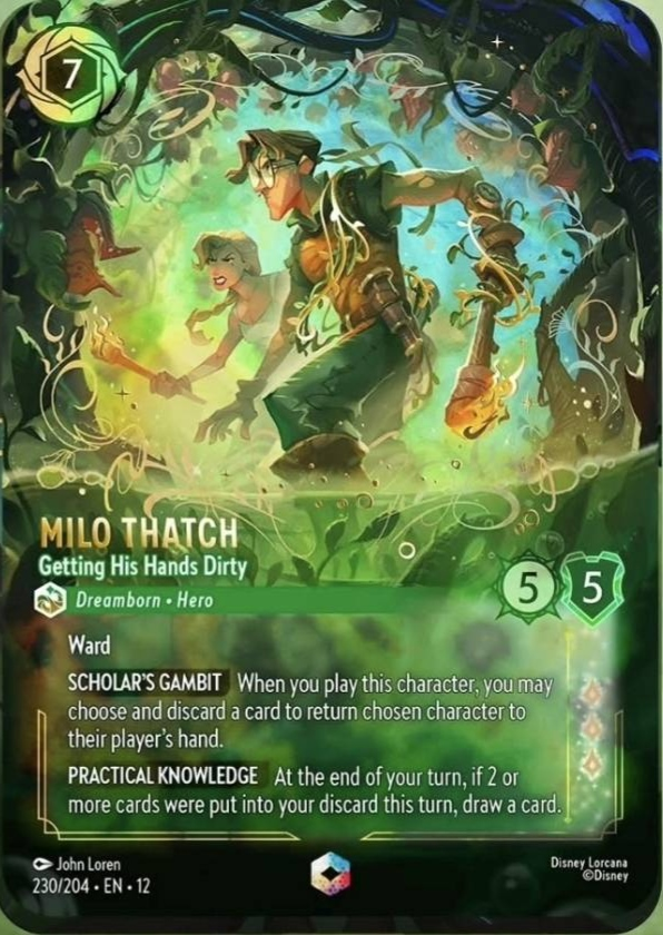 Milo Thatch - Getting His Hands Dirty (012-230) - Set 12: Wilds Unknown - Disney Lorcana Enchanted