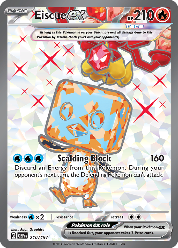 Eiscue ex 210/197 from Obsidian Flames (OBF) - Ultra Rare English Pokémon TCG single card