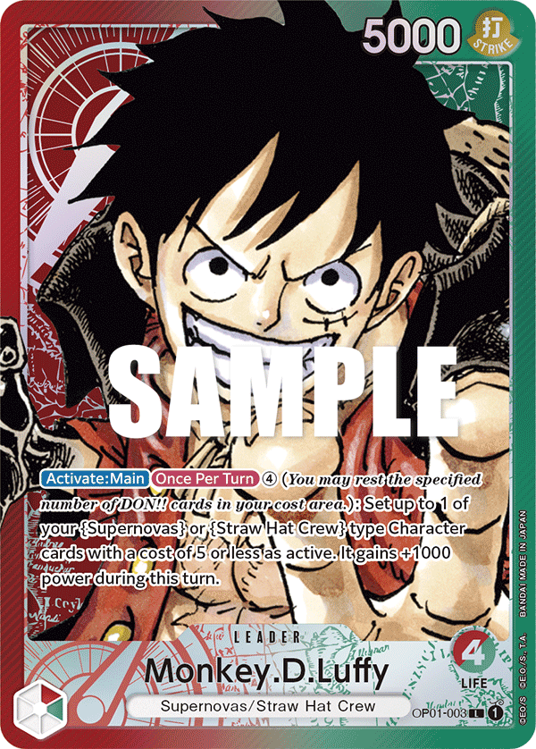 Monkey D. Luffy (OP01-003) OP01 Leader Alt Art (AA)