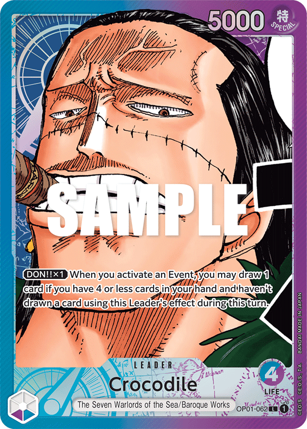 Crocodile (OP01-062) OP01 Leader Alt Art (AA)