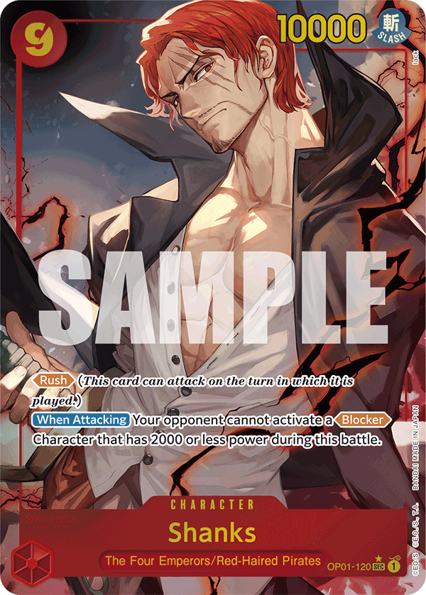 Shanks (OP01-120) PRB01 Secret Rare (SEC) Alt Art (AA)