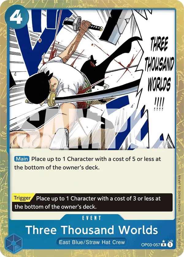 Three Thousand Worlds (OP03-057) PRB01 Alternate Art (AA)