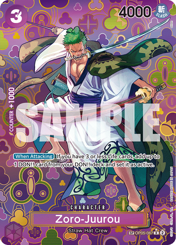 Zoro-Juurou (OP05-067) OP09 Special Rare (SP) PSA 10