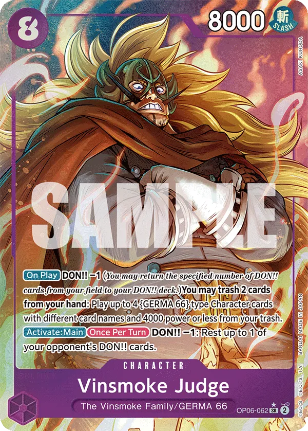 Vinsmoke Judge (OP06-062) OP06 Alternate Art (AA)