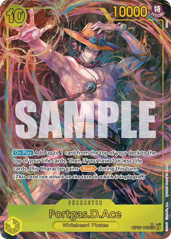 Portgas D. Ace (OP07-119) OP07 Secret Rare (SEC) Alt Art (AA)