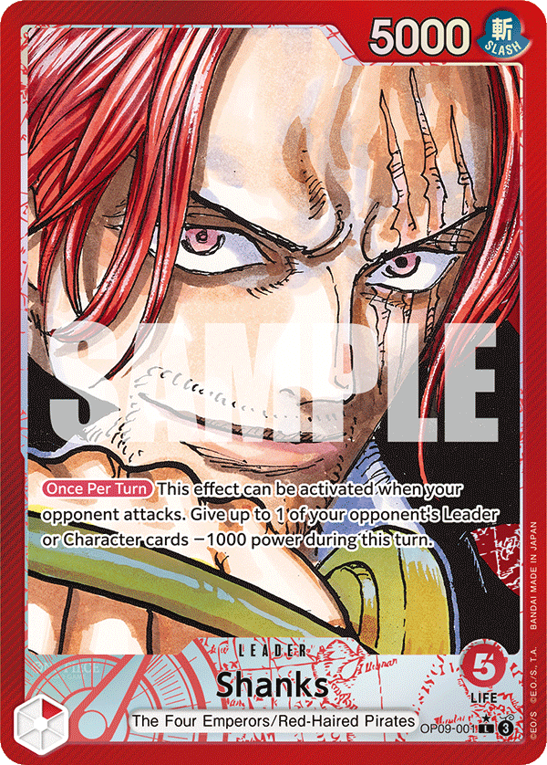 âRed-Hairedâ Shanks (OP09-001) OP09 Leader Alt Art (AA)