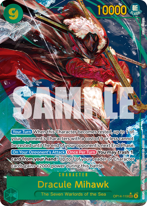 Dracule Mihawk (OP14-119) OP14-EB04 Secret Rare (SEC) Alt Art (AA)