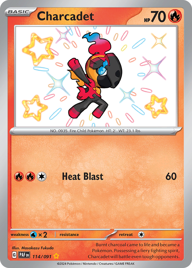 Charcadet 114/091 from Paldean Fates (PAF) - Shiny Rare English Pokémon TCG single card