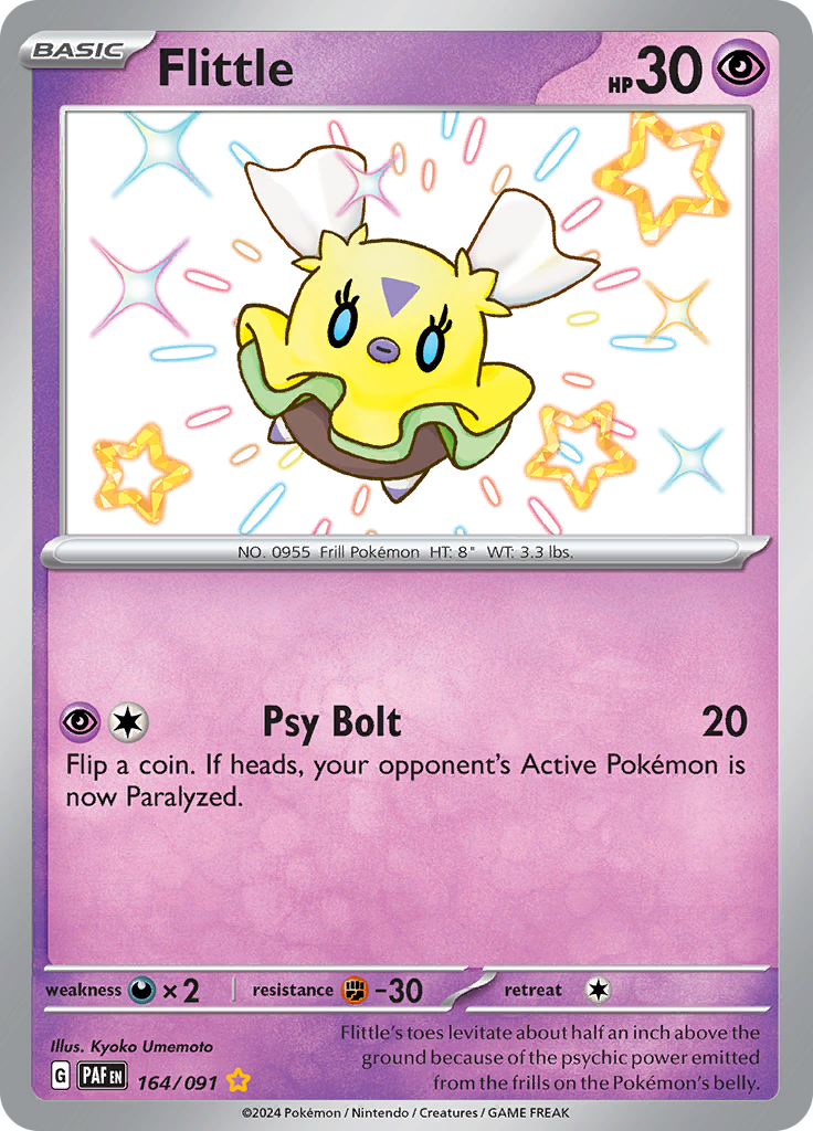 Flittle 164/091 from Paldean Fates (PAF) - Shiny Rare English Pokémon TCG single card