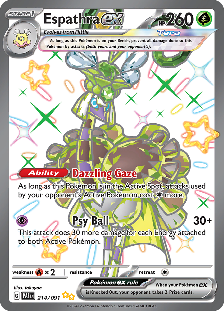 Espathra ex 214/091 from Paldean Fates (PAF) - Ultra Rare English Pokémon TCG single card