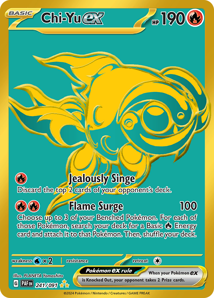 Chi-Yu ex 241/091 from Paldean Fates (PAF) - Hyper Rare English Pokémon TCG single card