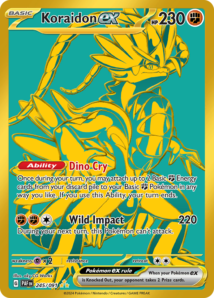 Koraidon ex 245/091 from Paldean Fates (PAF) - Hyper Rare English Pokémon TCG single card