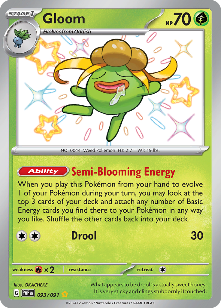 Gloom 093/091 from Paldean Fates (PAF) - Shiny Rare English Pokémon TCG single card