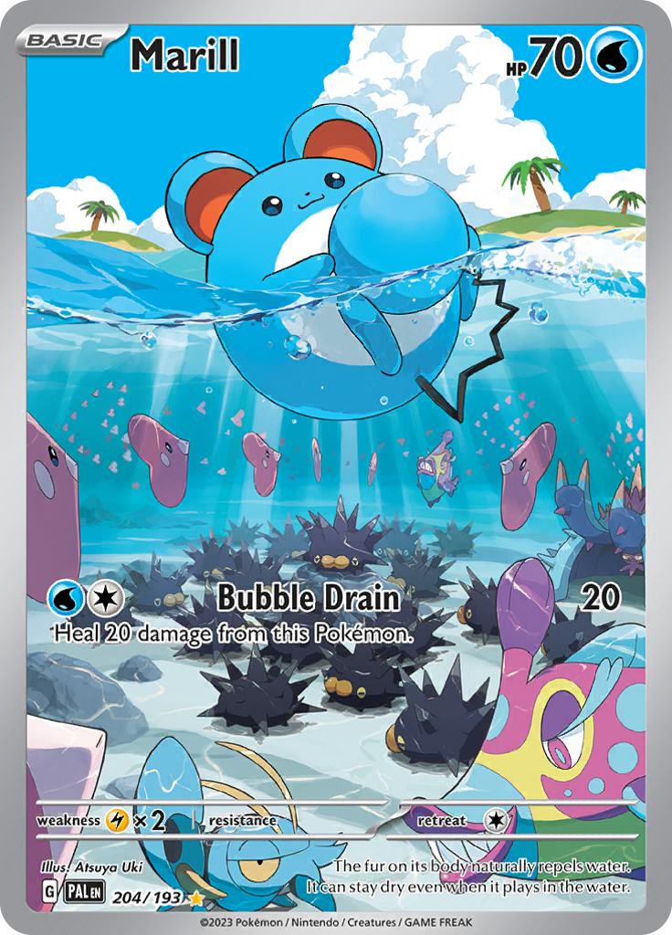 Marill 204/193 from Paldea Evolved (PAL) - Illustration Rare English Pokémon TCG single card