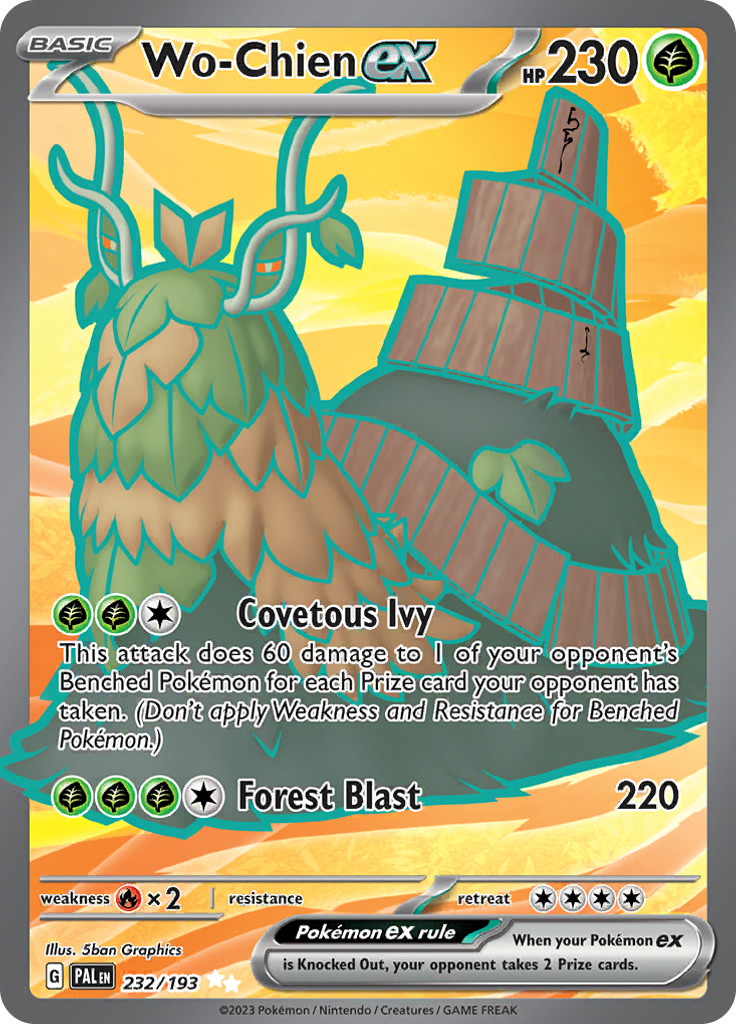 Wo-Chien ex 232/193 from Paldea Evolved (PAL) - Ultra Rare English Pokémon TCG single card
