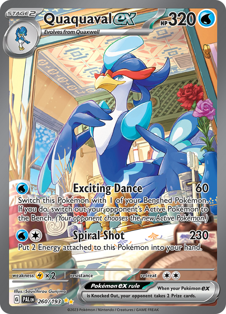Quaquaval ex 260/193 from Paldea Evolved (PAL) - Special Illustration Rare English Pokémon TCG single card