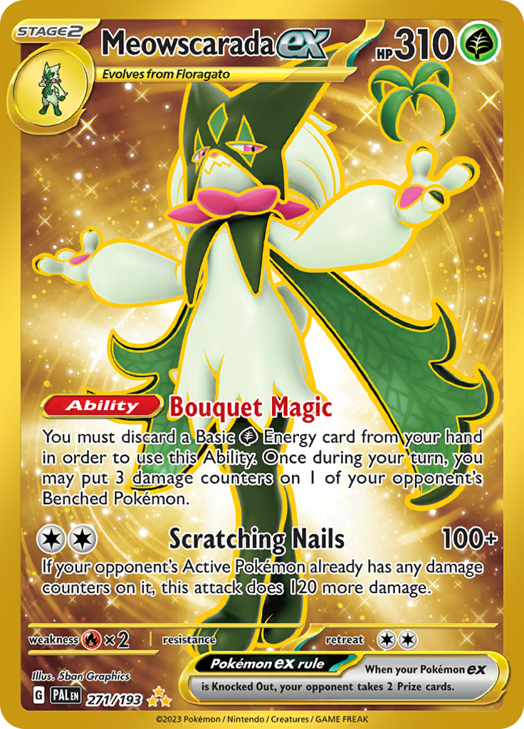 Meowscarada ex 271/193 from Paldea Evolved (PAL) - Hyper Rare English Pokémon TCG single card
