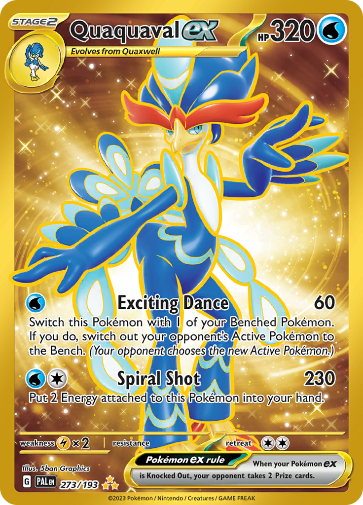 Quaquaval ex 273/193 from Paldea Evolved (PAL) - Hyper Rare English Pokémon TCG single card