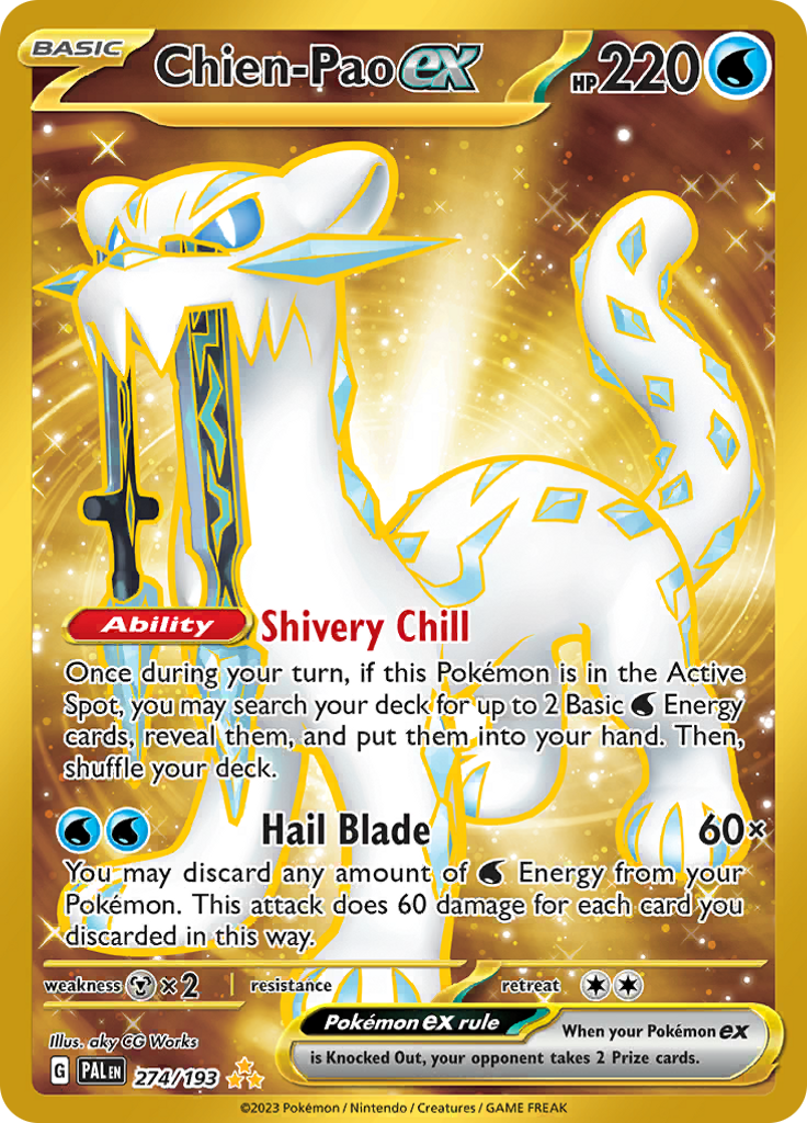 Chien-Pao ex 274/193 from Paldea Evolved (PAL) - Hyper Rare English Pokémon TCG single card