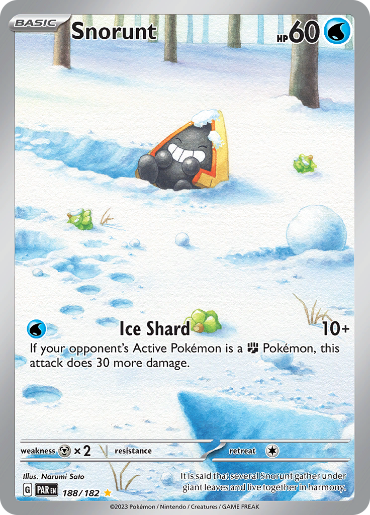 Snorunt 188/182 from Paradox Rift (PAR) - Illustration Rare English Pokémon TCG single card