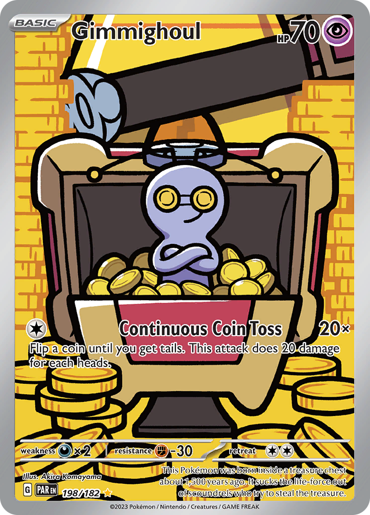 Gimmighoul 198/182 from Paradox Rift (PAR) - Illustration Rare English Pokémon TCG single card