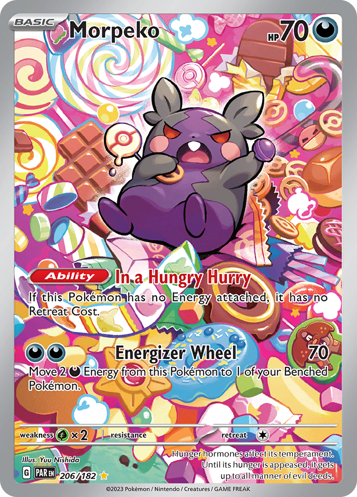 Morpeko 206/182 from Paradox Rift (PAR) - Illustration Rare English Pokémon TCG single card